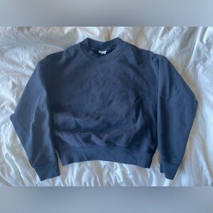Uniqlo U cotton blend cropped sweatshirt in black